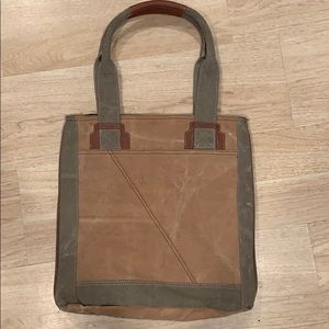 Large tote recycled military fabric